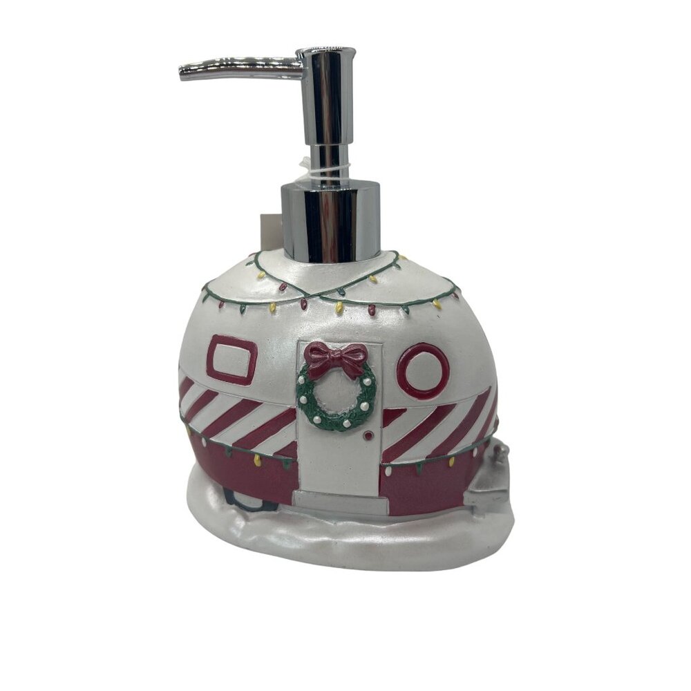 Christmas Camper Holiday Lotion Pump Soap Dispenser Celebrate Tradition NWT